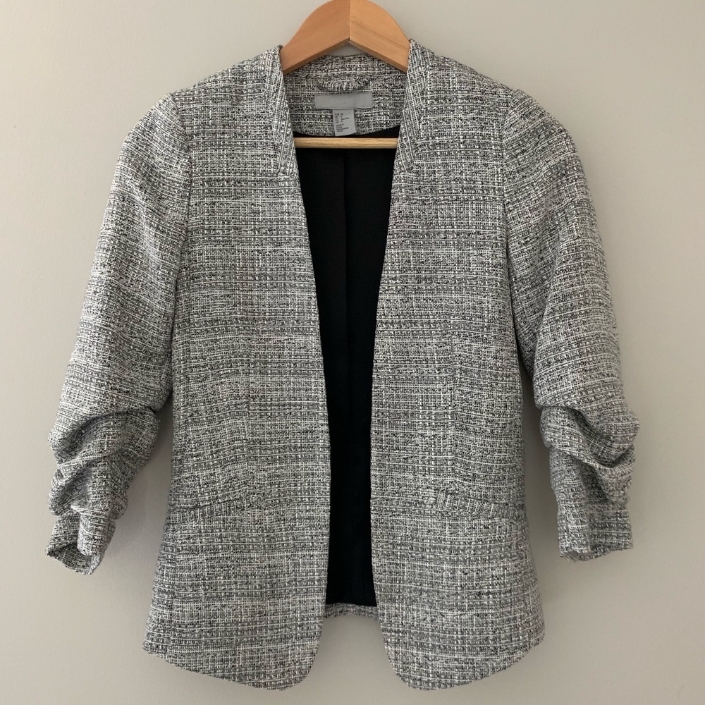 H&M | TWEED BLAZER (Black/white/grey)